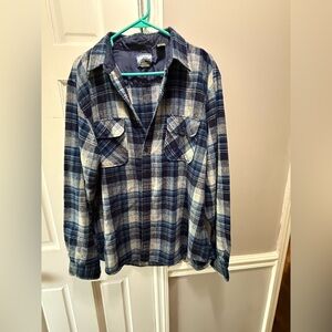Men's Blue Plaid Casual Button Down Shirt
